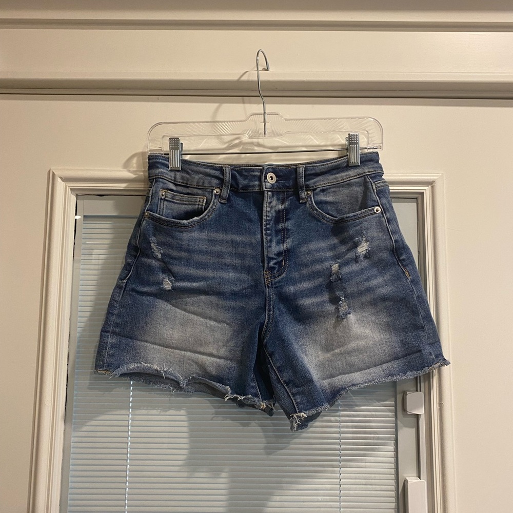 Mica distressed denim shorts